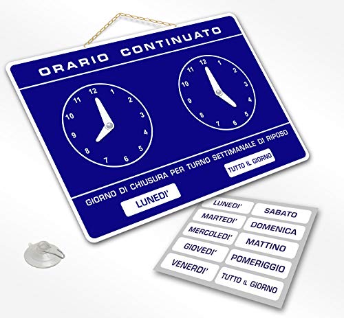 Politarghe - Cartel con horario comercial, ajustable, para apertura de tienda, estudio, laboratorio, bar, azul