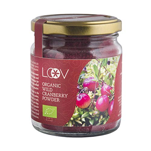 Polvo de Arándano Ágrio Silvestre Orgánico LOOV (polvo de orujo), 100 g, rico en antioxidantes y fitonutrientes, hecho con cáscaras y semillas de bayas, sin azúcar, cosechado en bosques nórdicos