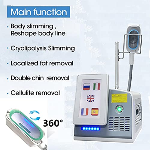 Portátil 360° Cryolipolysis Máquina para adelgazar, Equipos de Cryo Lipólisis 360° crioterapia Fisioterapia Cuerpo delgado, máquina de eliminación de papada,Small handle