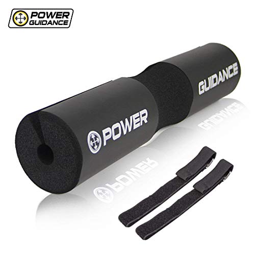 POWER GUIDANCE Barbell Squat Pad Protectora del Cuello y del Hombro Ideal para Squats, Lunges, Hip Thrusts, Levantamiento de Pesas (Negro)