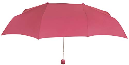 Práctico y Original Paraguas Vogue Plegable para Dos Personas, con protección Solar, antiviento y Acabado Teflón Que repele el Agua. Llévatelo de Viaje. (Fucsia)