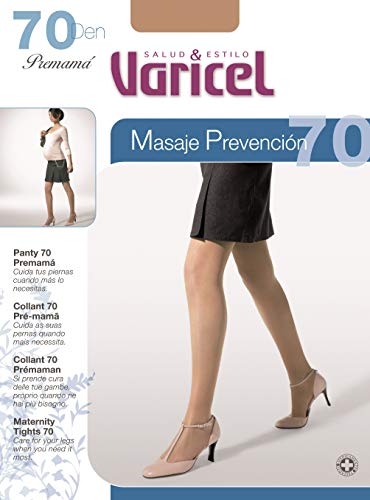 PREMAMA 70 VARICEL panty de compresión media (11-15 mmHg) premama, proporciona un masaje activo que alivia las molestias circulatorias. También previene la aparición de varices. (NEGRO, G)