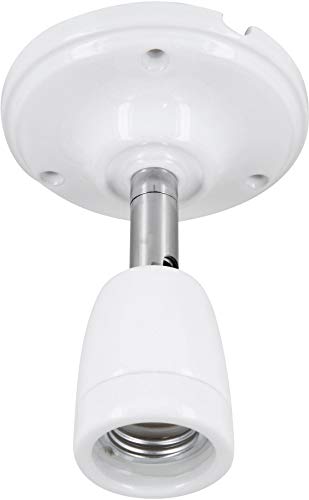 Premium 3 en 1 Lámpara de techo E27 230 V de porcelana cerámica – con articulación de metal – como lámpara de mesa – lámpara de pared – alta frecuencia – máx. 1000 W – esmalte blanco