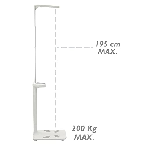 PrimeMatik - Báscula para medir Peso y Altura Balanza Digital con LCD 200 Kg 195 cm