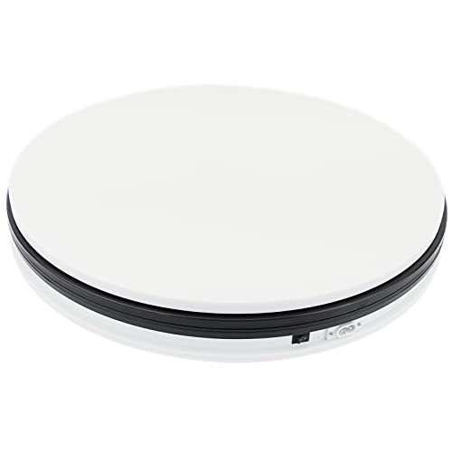 PrimeMatik - Base giratoria eléctrica de 45 cm. Plataforma Rotatoria de Color Blanco