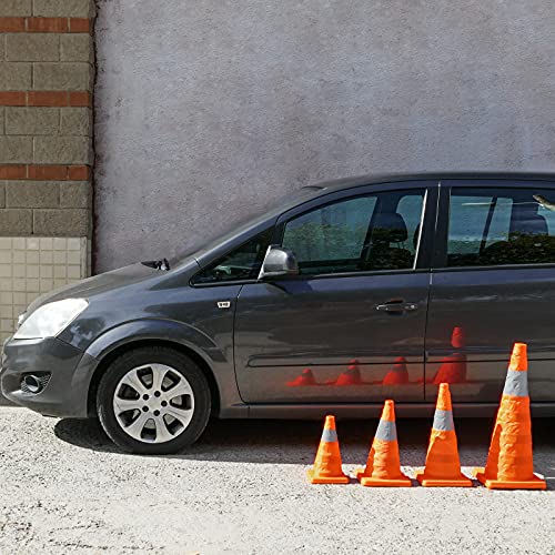 PrimeMatik - Cono de tráfico con Reflector de señalización y balizamiento 32 cm Plegable