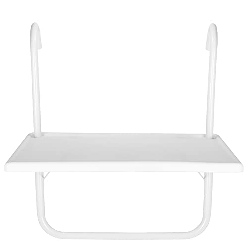 PrimeMatik - Mesa Rectangular de Polipropileno para balcón 52x40cm Blanco