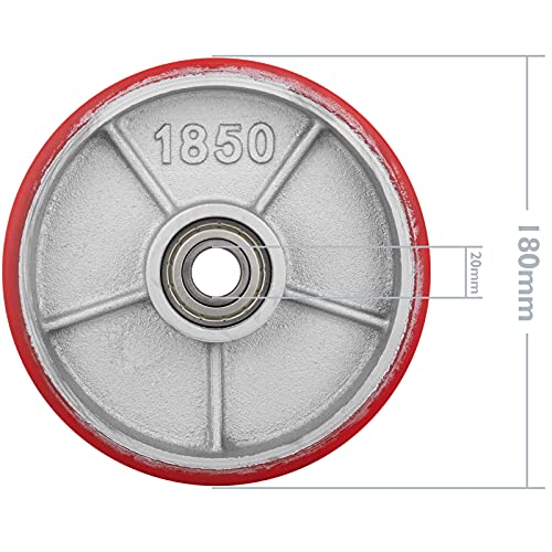 PrimeMatik - Rueda para transpaleta Rodillo de Poliuretano de 180x50 mm 900 Kg 2-Pack