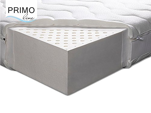 Primo Line Lux Colchón de Látex 150x190 cm Firmeza Firme Altura 16 cm 7 Zonas de Soporte Ergonomico con Funda Acolchada Extraíble ÖKO-Tex®