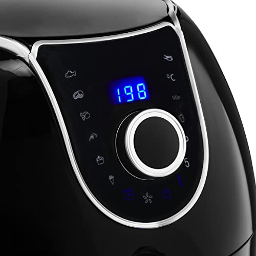 Princess 182055 Freidora sin aceite, Pantalla Digital con Botón Táctil, 5.2 L, 1700 W, 8 programas, sin BPA ni PFOA, tiempo y temperatura ajustables, fácil de usar y de limpiar, 30 Recetas PDF