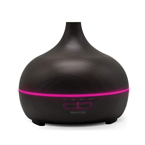 PRIXTON Hidra H5B - Humidificador/Difusor Aceites Esenciales válido para Aromaterapia, Depósito 300 ml, luz LED Nocturna, Temporizador 1-3-6 h, Ambientador, Humidificador, Difusor de Aromas