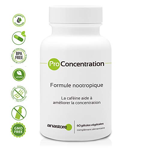 PRO CONCENTRACIÓN * 440 mg / 60 cápsulas * Complejo nootrópico con extractos titulados * Cerebro (concentración)