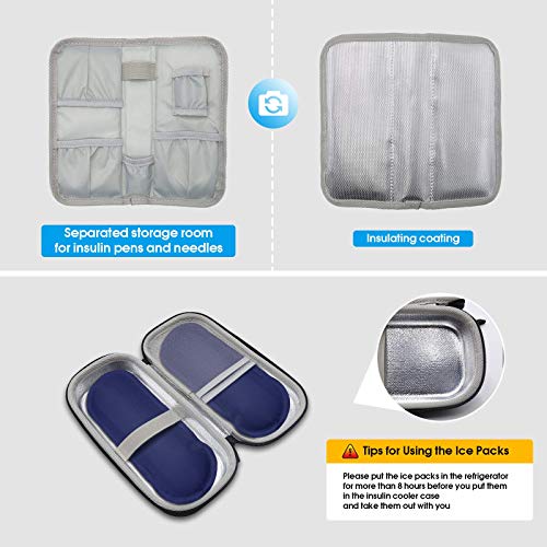 ProCase Bolsa de Insulina Organizador, Estuche Diabetico para Refrigeración de Insulina，para Tomar Bolígrafos de Insulina u Otros Suministros para Diabéticos -Negro