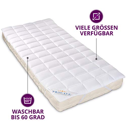 PROCAVE Micro Confort Protector colchón en Varios tamaños, Made in Germany, Funda colchón de Microfibra y poliéster, Soft Touch, Válido para Camas de Agua y Box Spring, 90x190 cm