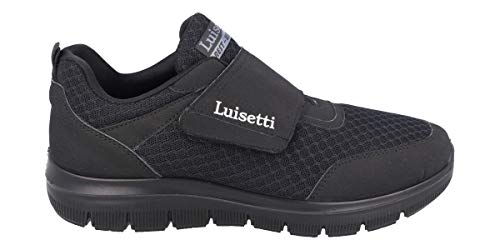 Producto Vegano. Zapato Deportivo Rest Walking con Textil última generación y Suela de Poliuretano Ultraligera LUISETTI Zapato Deportivo Runner 31104ST Talla 45 Color Negro