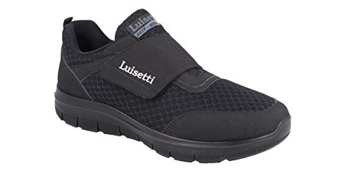 Producto Vegano. Zapato Deportivo Rest Walking con Textil última generación y Suela de Poliuretano Ultraligera LUISETTI Zapato Deportivo Runner 31104ST Talla 45 Color Negro