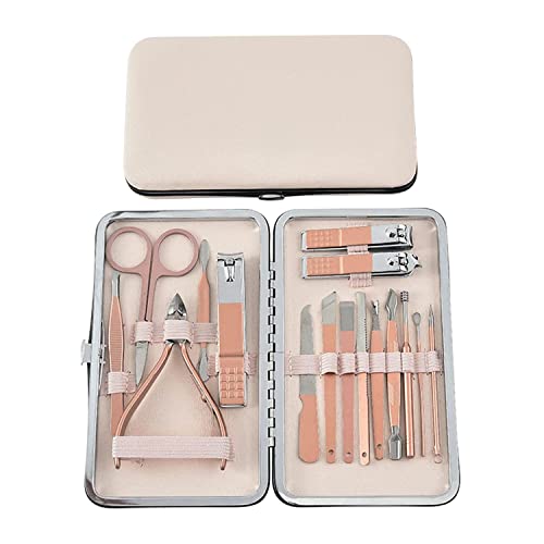 Profesional Cortaúñas Acero Inoxidable Grooming Kit Manicura y Pedicura Limpiador Cutícula Tijeras de uñas, Profesionales Manicura Kit, para Manicura y Pedicura, Limpieza de cutículas (18 pcs)