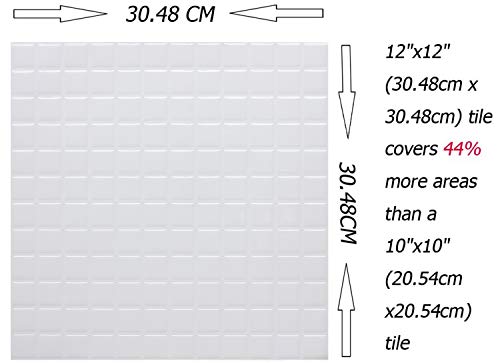 profesticker Vinilo Azulejo Adhesivo Cenefa Adhesiva 3D Auto-Adhesivo Pegatina Pared Baldosa Revestimiento Border Decorativo Impermeable Cocina Baño (Mosaico Blanco, 9)