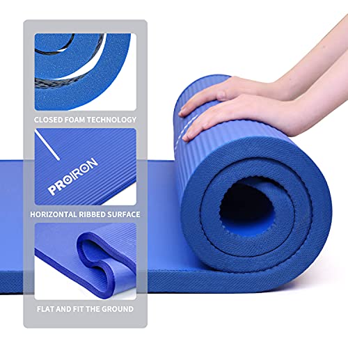 PROIRON Esterilla Yoga Gruesa 183cm x66cm x10mm - Colchoneta Antideslizante NBR para Pilates Ejercicios Fitness Gimnasia Estiramientos