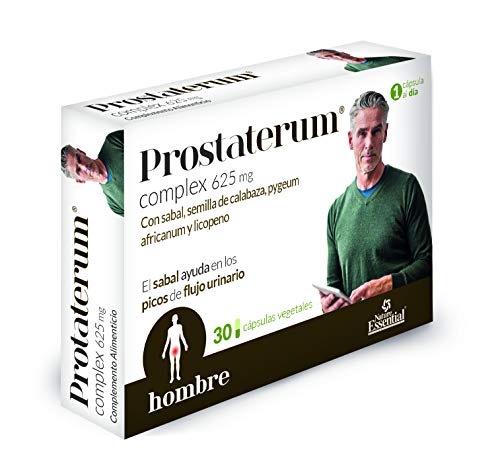 Prostaterum Complex 625 mg. Con sabal, semilla de calabaza, pygeum africanum y licopeno. 30 capsulas vegetales - Nature Essential