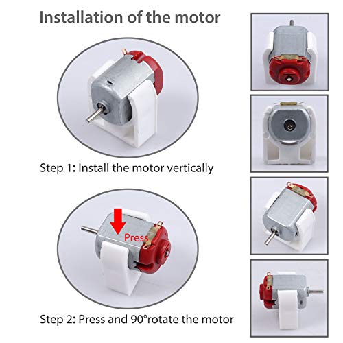 Proster Juego de Motor Eletrico Bricolaje DC Motor Mini 3V 24000RPM Kit de Motor de Coches Robot Engranaje Ruedas Hélices Espaciamiento de Batería Interruptores