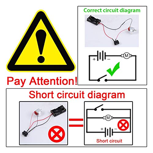 Proster Juego de Motor Eletrico Bricolaje DC Motor Mini 3V 24000RPM Kit de Motor de Coches Robot Engranaje Ruedas Hélices Espaciamiento de Batería Interruptores