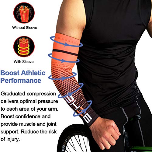 Protección solar UV Enfriamiento Mangas de compresión Mangas de brazo Hombres Mujeres Ciclismo - rojo - X-Large