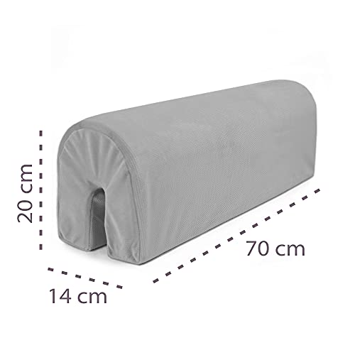 Protector Cuna Barrera Cama 70 cm - Protector Cama anticaida, Infantil Protector Pared Cama niños Gris Claro Velvet