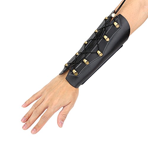 Protector de Brazo de Tiro de Arco,Guardia de Brazo de Tiro con Arco Cuero Ajustable Archery Arm Guard Protector de Mano de Arco reemplazo para Caza Tiro con Arco Recurvo Compuesto