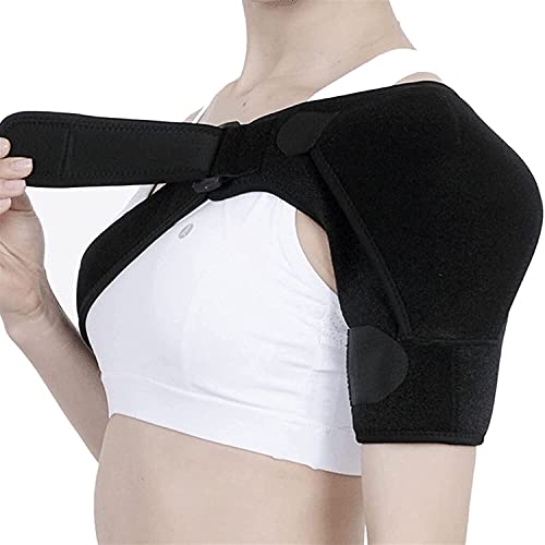 Protector de hombro, ajustable para gimnasio, cuidado deportivo, soporte para un solo hombro, protector de espalda, correa, cinturón, almohadillas de banda, vendaje negro, prevención de lesiones