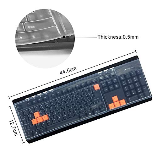 Protector universal de cubierta de teclado de escritorio, película protectora de teclado de silicona transparente y transparente para ordenadores portátiles