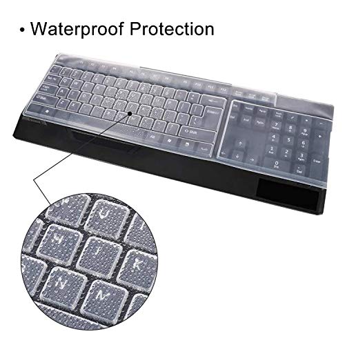 Protector universal de cubierta de teclado de escritorio, película protectora de teclado de silicona transparente y transparente para ordenadores portátiles