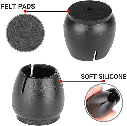 Protectores para Patas de Silla, Protectores de Silicona para Muebles para Piernas Silla Protectores Piso - Punta Silla Antirayaduras- Almohadilla de Patas de Sillas, Tamaño 17-21mm