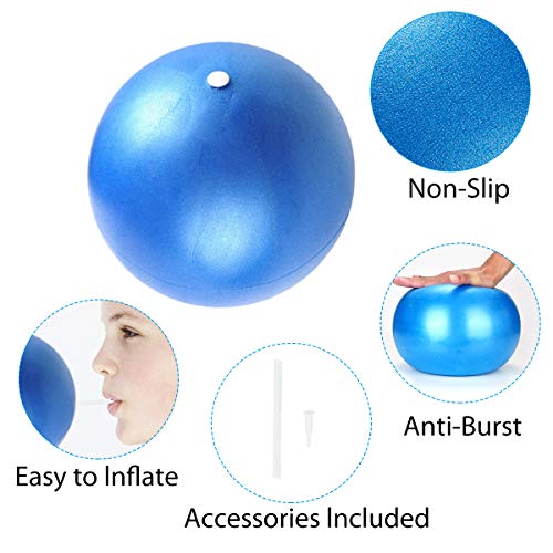 PROVO 2 Piezas Pelota de Ejercicios de Pelota de Mini Pilates de Yoga para Ejercicios Abdominales y Ejercicios básicos de rehabilitación de Hombros, Balón Anti explosión (22-25cm, Azul y Morado)