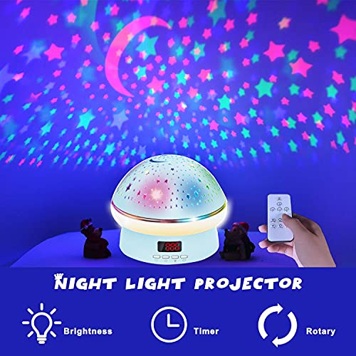 Proyector Estrellas Bebé, Amouhom Luz Nocturna Infantil Lámpara Luz de Noche Giratoria de 360 Grados para Niños,El Mejor regalo para Niños para Navidad, Halloween y Los Reyes Magos