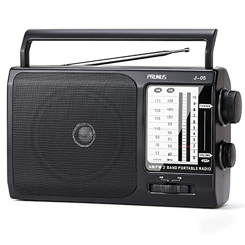 PRUNUS J-05 Radio portatil Pequeña Pilas, Transistores Radio FM Am con Excelente Señal, Radio Multibanda con Altavoz Grande, Radio a Pilas, Operación Simple, Fácil de Usar para Personas Mayores.