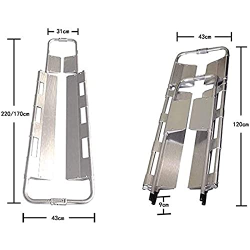 PRWERIF Camilla de Rescate de Emergencia,Camilla de Aluminio con Cuchara,Camilla médica para Transporte de Pacientes de Viaje de Longitud Ajustable,para Rescate en montaña