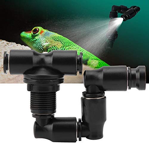 Pssopp Reptiles Fogger Mist Aspersor Ajustable Bosque Reptil Super Fogger Mist System Negro Sistema de enfriamiento de Mascotas para el Tanque de la Selva Tropical