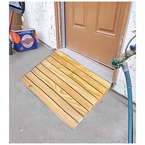 PTY Rampas de Carga Rampas de Madera para umbrales de Puertas, rampa portátil para sillas de Ruedas para escalones de 3/4/6 Pulgadas de Altura, rampa de Entrada de Madera Liviana/Pendiente para esca