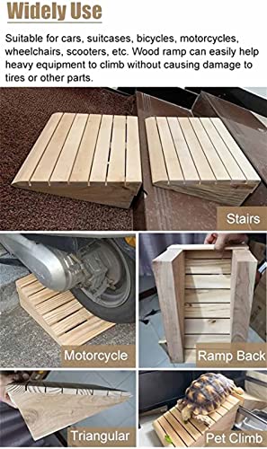 PTY Rampas de Carga Rampas de Madera para umbrales de Puertas, rampa portátil para sillas de Ruedas para escalones de 3/4/6 Pulgadas de Altura, rampa de Entrada de Madera Liviana/Pendiente para esca