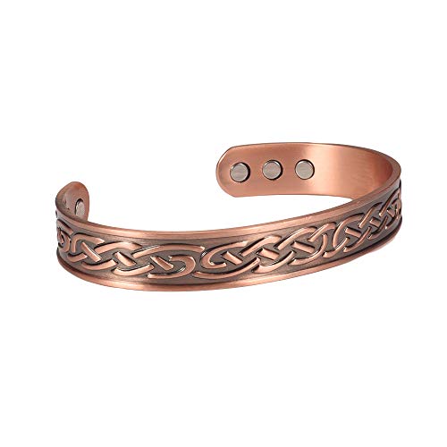 Pulsera magnética de cobre para hombre y mujer, moderna, con imán de cobre, magnetoterapia, para energía