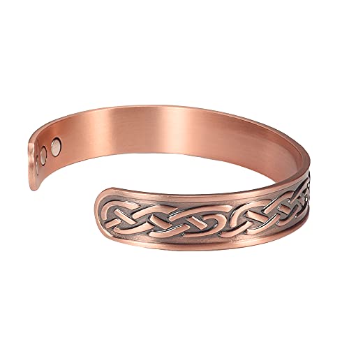 Pulsera magnética de cobre para hombre y mujer, moderna, con imán de cobre, magnetoterapia, para energía