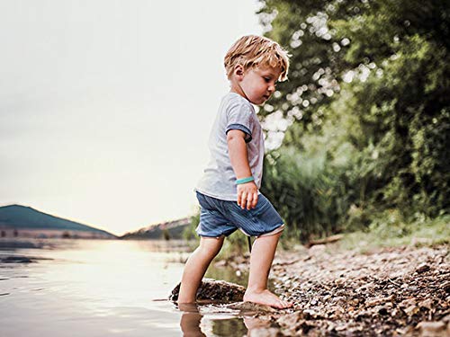 Pulsera personalizada SOS para niños de silicona - Bienpegado, ideal para salidas y paseos. utilizarlas en varios tamaños y paseos. Resistente al agua y duradera (Rojo).