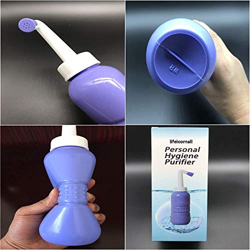 Pulverizador portátil para bidé, botella de bidé de viaje para higiene personal de mano, spray para bidé sin bloqueo de aire botella de limpiaparabrisas inferior (450 ml)