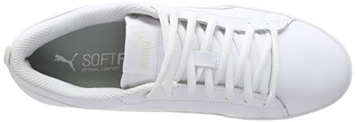 PUMA Smash Wns v2 L, Zapatillas Bajas, para Mujer, Blanco (Puma White-Puma White), 38 EU