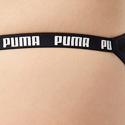 PUMA Women's Bikini Underwear (2 Pack) Ropa Interior, Negro, M para Mujer