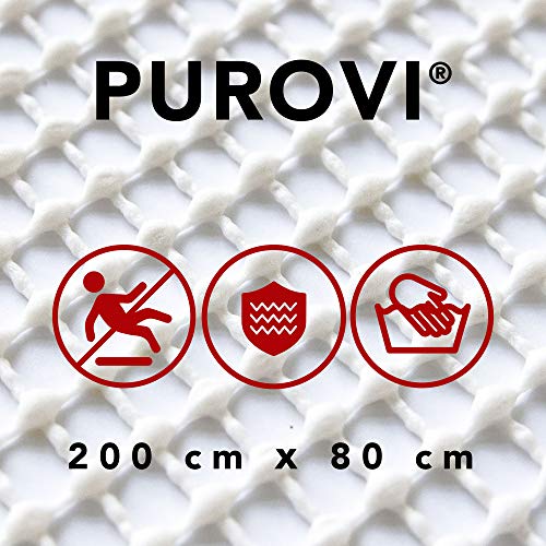 Purovi Antideslizante Alfombra - Rejilla de Plastico para Alfombras del Baño - Base de Protección para el Suelo, 200 x 80 cm - Para Moqueta y Parquet