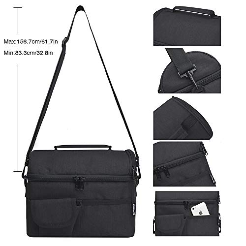 PuTwo Térmica Porta Alimentos 8L Hermética Bolsa Térmica Plegable Bolso Nevera Térmica Tela Bolsas Térmicas para Llevar Comida Nevera Almuerzo para Adulto Niños Trabajo Oficina Playa Viaje -Negro