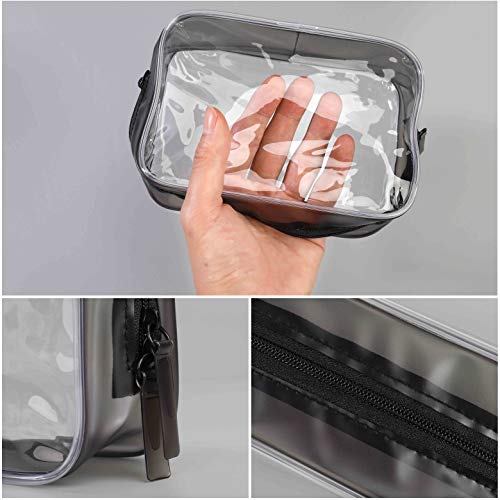 PVC Bolsa de Maquillaje 5 Piezas Transparente Bolsa de Aseo Portátil Cosméticos Organizador Impermeable para Vacación Baño y Viajes 16.5 x 5 x 11.5 cm Claro