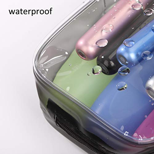 PVC Bolsa de Maquillaje 5 Piezas Transparente Bolsa de Aseo Portátil Cosméticos Organizador Impermeable para Vacación Baño y Viajes 16.5 x 5 x 11.5 cm Claro